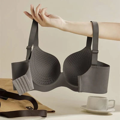 Wireless and Traceless Large Size Women's Underwear, Breast Collection, Anti-sagging, Simple Thin Mold Cup Bra, Stylish