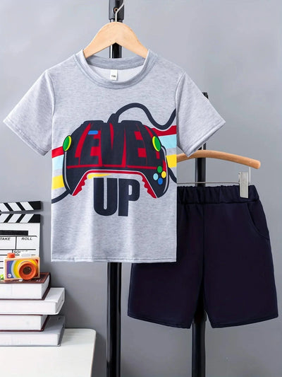 Children's Clothing Suit For Boy Short Sleeve Boy Child Shorts 3D Game Handle Fashion Children Summer Clothes Children's Sets