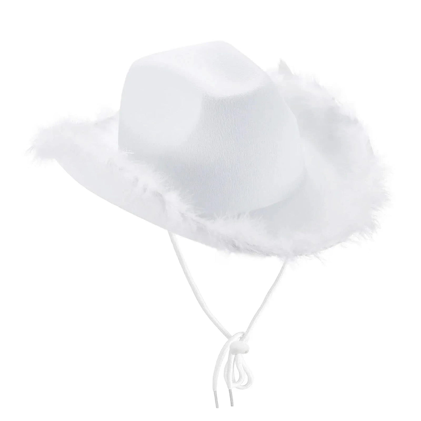 Women's Cowboy Hat, Adult Solid Color Furry Trim Wide Brim Hat Female Cap for Dating Party