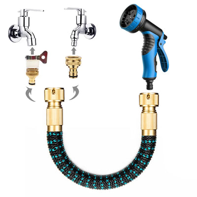 3X Expandable Garden Hose - Extends To 100FT with Spray Gun | Lightweight & Kink-Free | No-Leak Flexible Water Pipe for Cleaning