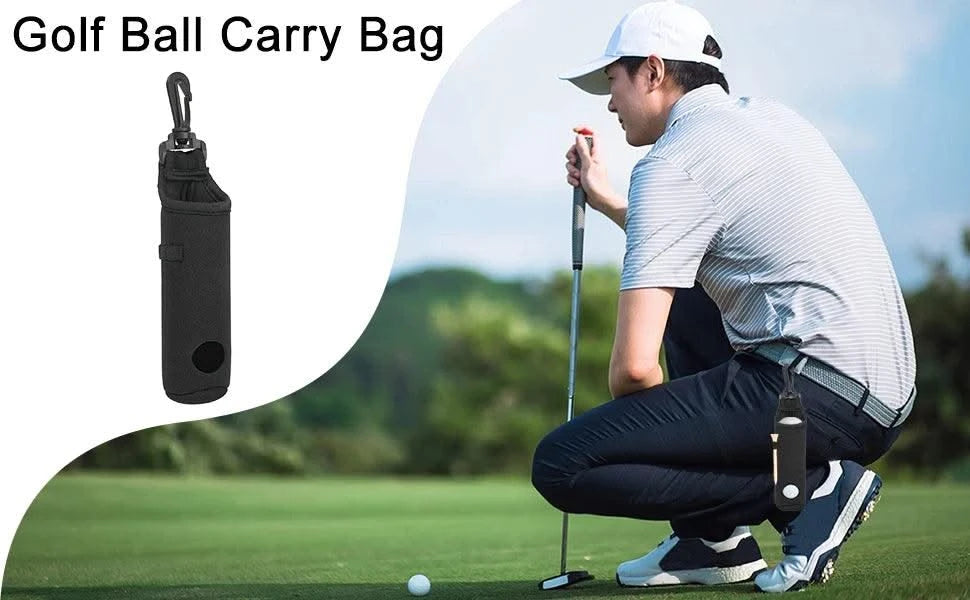 Golf Tee Holder Golf Ball Carry Bag Neoprene Golf Ball Pouch Golf Ball Holder Keychain Belt Clip Portable Golf Gifts Accessories