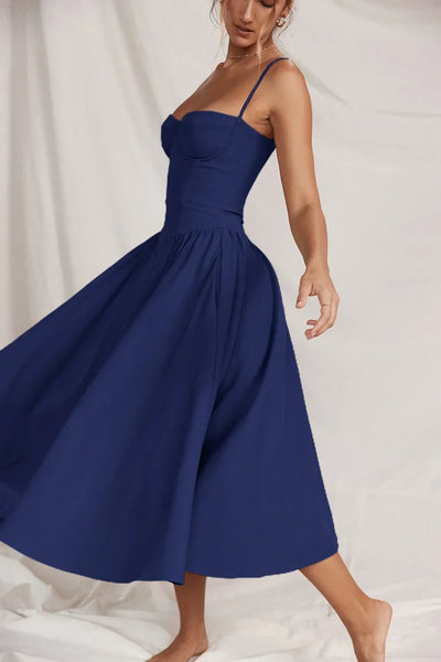 Summer Long Dresses for Women French Retro Spaghetti Straps Dress Corset Slim Sexy Elegant Classy Flower Print  Backless Dresses