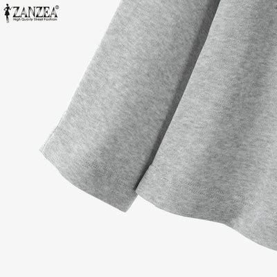 Stylish Women Tracksuits Spring 2pcs Outfits Solid Work Matching Sets 2025 ZANZEA Casual Long Sleeve Blouse Dress Suits Oversize