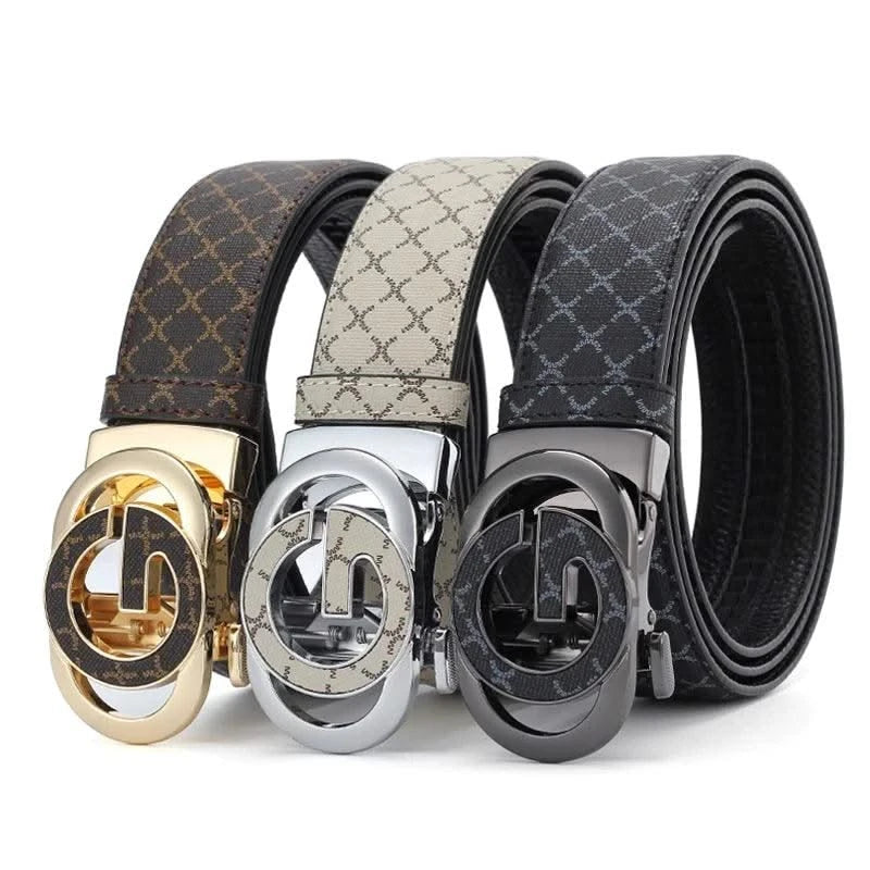 Men's Genuine Leather Belt With Automatic "G" Buckle - Fashionable Business Casual Style