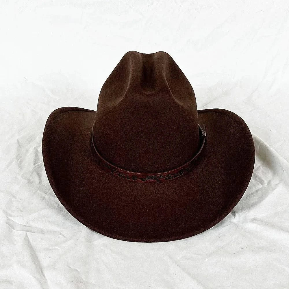 Men's Western Women's Cowboy Hat Army Green Men's Women's Cowboy Jazz Hat Wide Brim Felt Fedora Sombrero Hombre