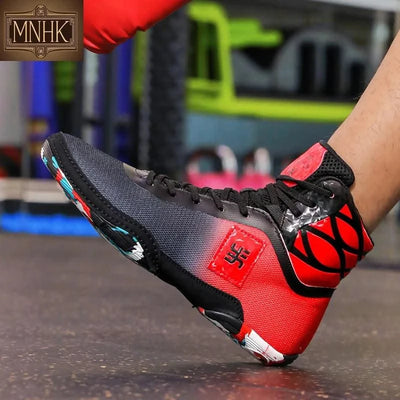 2025 New Wrestling Shoes for Men Non Slip Breathable Boxing Sneakers Wrestling Training Shoes Wear-Resisting Combat Sneakers