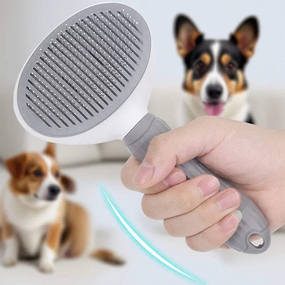 Pet Grooming Comb for Cats & Dogs, One - Click Hair Removal, Special Design, Ideal for Detangling & Shedding Control