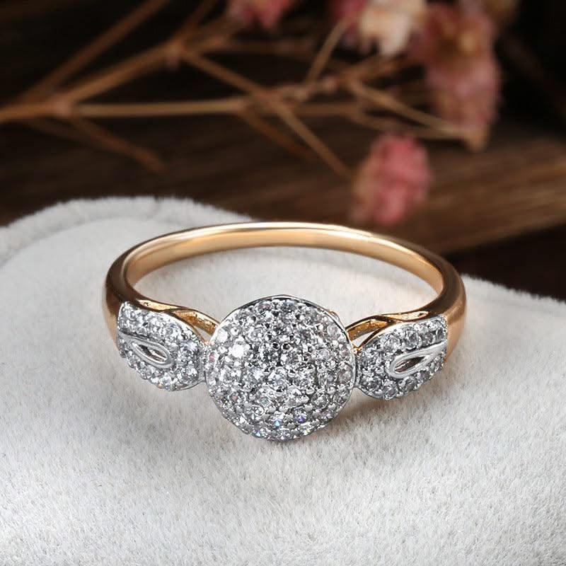 Elegant Original 18k Rose Gold Wedding Ring for Women Jewellery Austrian Crystals Gift