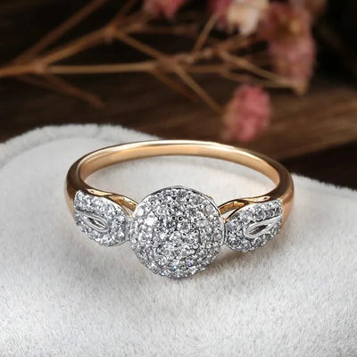 Elegant Original 18k Rose Gold Wedding Ring for Women Jewellery Austrian Crystals Gift