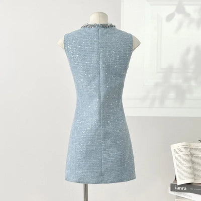 High Quality Luxury Small Fragrance Tweed Dresses For Women 2025 Sweet Short Summer Dress Party Vestidos Robes Roupas Feminina
