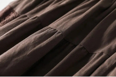 Vintage Chic Embroidery Linen Cotton Long Skirts Women Summer Elastic High Waist Pleated Maxi Skirt Female Elegant A-Line Skirt