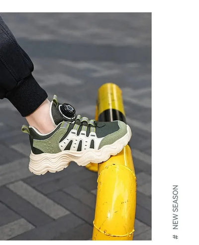 Children's Sports Shoes New Fashion Boys' Casual Sneakers Soft Soled Boys' and Girls' Rotating Buckle Anti Slip Running Shoes