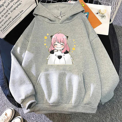 Harajuku Anime Spy X Family Oversized Hoodie Anya Women Sweatshirts Kawaii Casual Female Streetwear Long Sleeve Clothes Tops