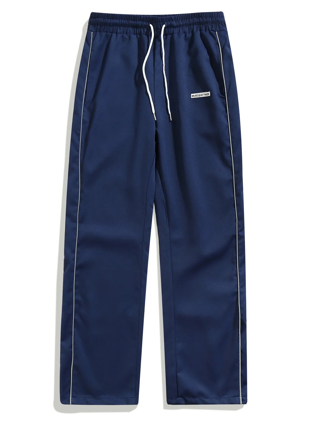 Men's New Woven Trousers High Street Trend Retro Casual Cuff Long Pants