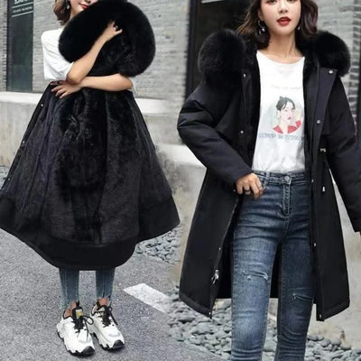 Women's Winter Hodded Fleece Padded Jacket Windbreaker Office Lady In Coats & Jackets Outerwear
