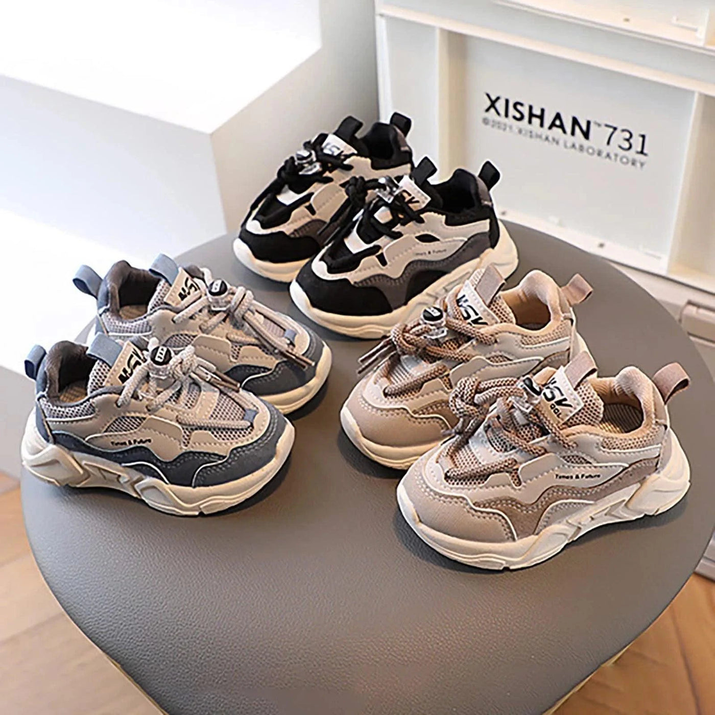Trendy Children Shoes Spring Autumn Casual Sports Sneakers Breathable Running Shoes 1-6-year-old Baby Shoes Soft Sole Leather