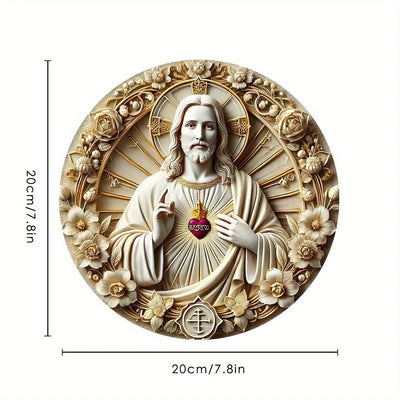 Thickened Round Wall Art: Intricate Floral Design with Halo Detail | Indoor/Outdoor Decor