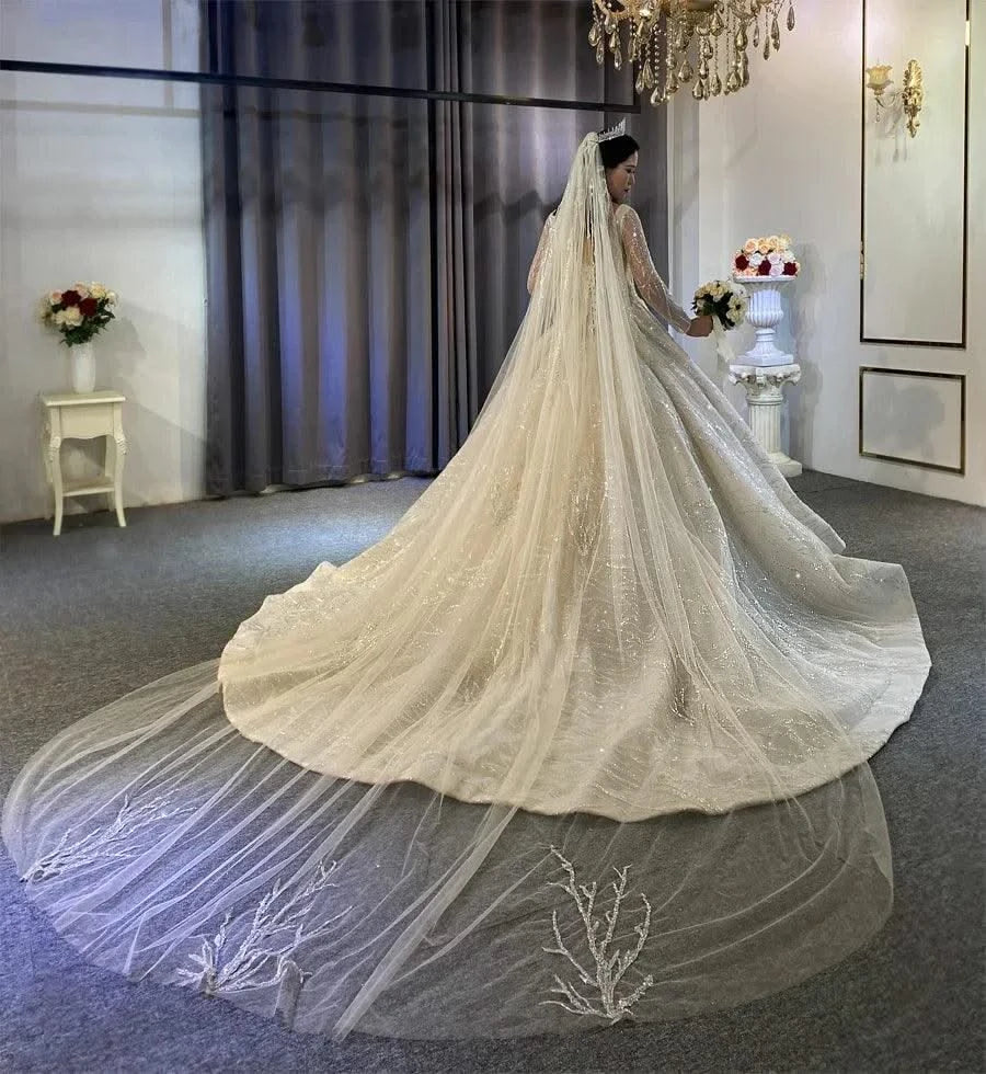 Customized wedding dresses O-Neck Sleeveless Robes Lace For Women