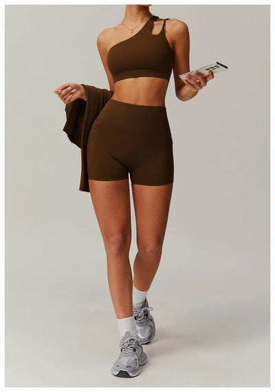 Women Shockproof Sport Bra Women's Beautiful Back Gym Sports Underwear Women Oblique Shoulder Straps Running Fitness Yoga Bra ﻿