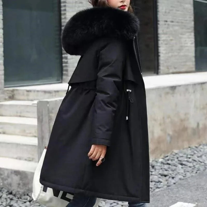 Women's Winter Hodded Fleece Padded Jacket Windbreaker Office Lady In Coats & Jackets Outerwear