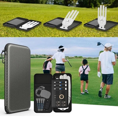 Golf Glove Case Glove Box with Glove Holder Golf Accessories Storage Golfs Tees Golf Balls Markers for Golfer