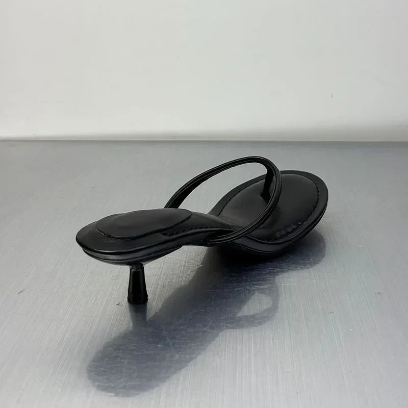 Female Slip On Footwear Elegant Heeled Sandals Shoes For Women Round Toe Fashion Shallow Modern Ladies Low Heel Sandals Shoes
