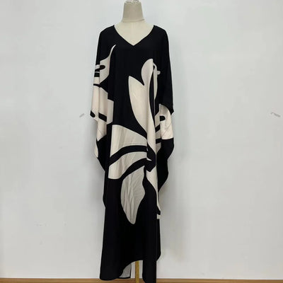 Plus Size L-5XL Bohemian Women Maxi Dress 2023 Autumn Printed Casual Shirt Party Vestidos Loose Sundress
