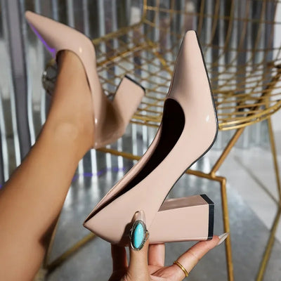 Women's Shoes 2024 Brand Slip on Women's Pumps Autumn Pointed Toe Solid  Fashion Dress Shallow Mouth Elegant High Heels