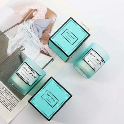 Tiffany Blue Aromatherapy Candle Wedding Return Companion Gift Wrap Fragrance Handmade Soy Wax European Romantic Candle Lamp