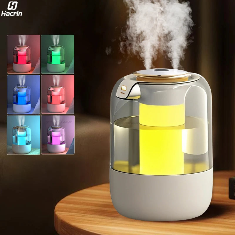 Air Humidifier 2.2L Large Capacity Double Spray Humidifier Desktop Water Humidifier USB Dual Humidifier Diffuser for Home Office