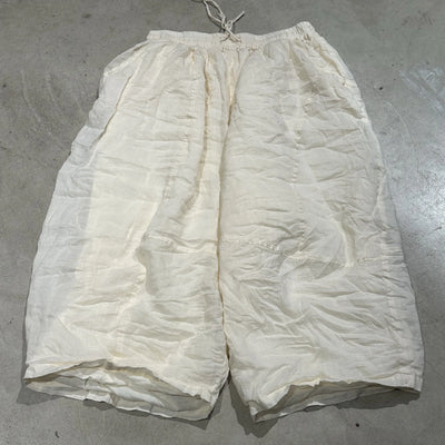 Women Wide Leg New 2025 Spring Summer Double Layer Ramie Pants Elastic Waist Ladies Retro Free Trousers High Quality Original