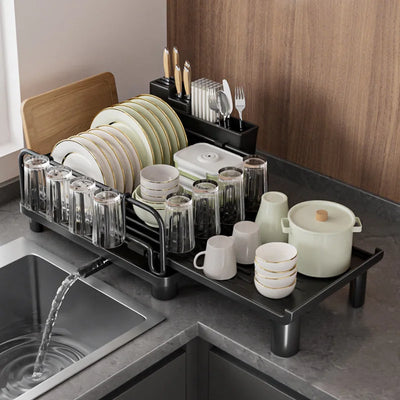 Kitchen Gadgets Sticky Plate Knife Fork Chopsticks Cup Drain Rack Kitchen Retractable Dish Drain Sink Suitable For Kitchen Sinks