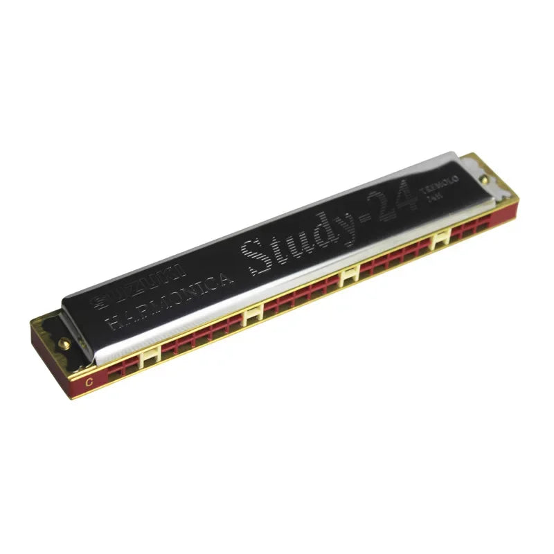 Harmonica 24 Hole with Case, Mouth Organ Harp, Diatonic Harmonica for Beginner, Adult, Professional, Students, Friends, Gifts