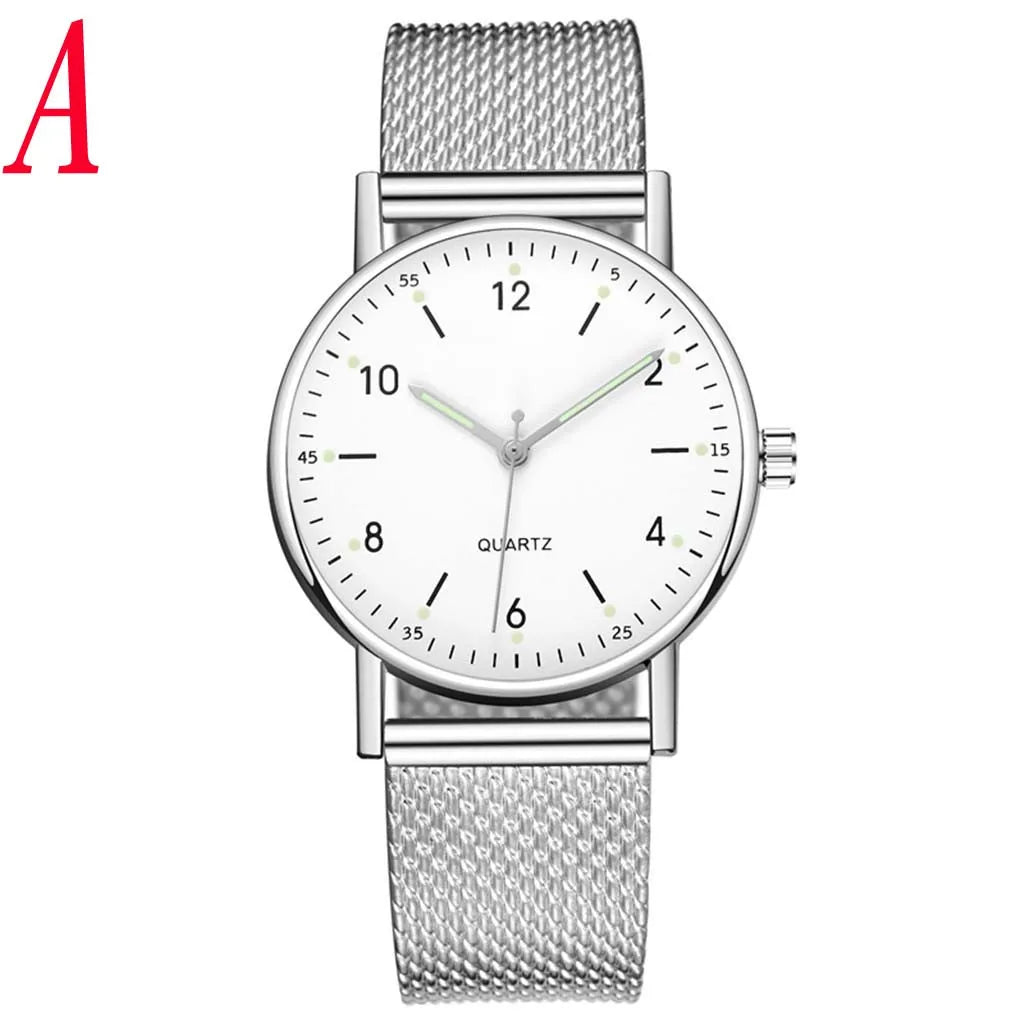 Women'S High-End Quartz Watch Casual Non-Waterproof Stainless Steel Luminous Dial Leather Steel Ladies Watch Luxury Fashion