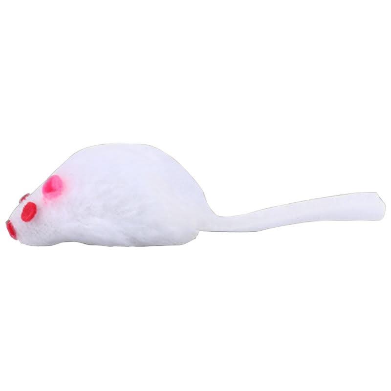 Rattle Mouse Toy for Pet Soft Plush Play Catch Kitten Interactive Mice for Indoor Cats White / Dropshipping