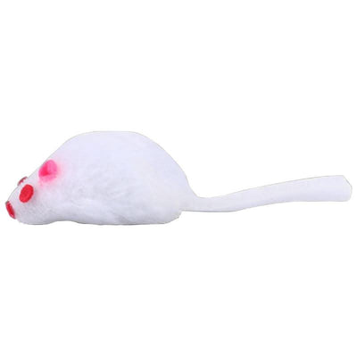 Rattle Mouse Toy for Pet Soft Plush Play Catch Kitten Interactive Mice for Indoor Cats White / Dropshipping