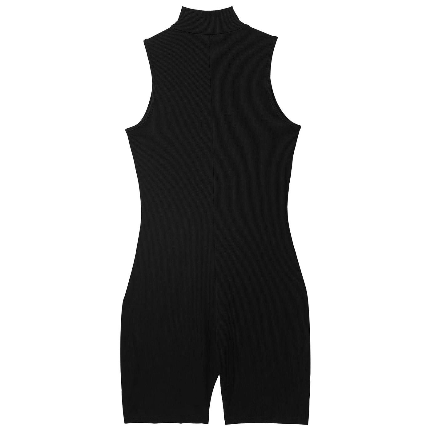Womens Athletic Tank Bodysuit Sleeveless Front Half Zip Shorts Jumpsuit Leotard Gym Yoga Workout Cycling Sportswear Swimsuit