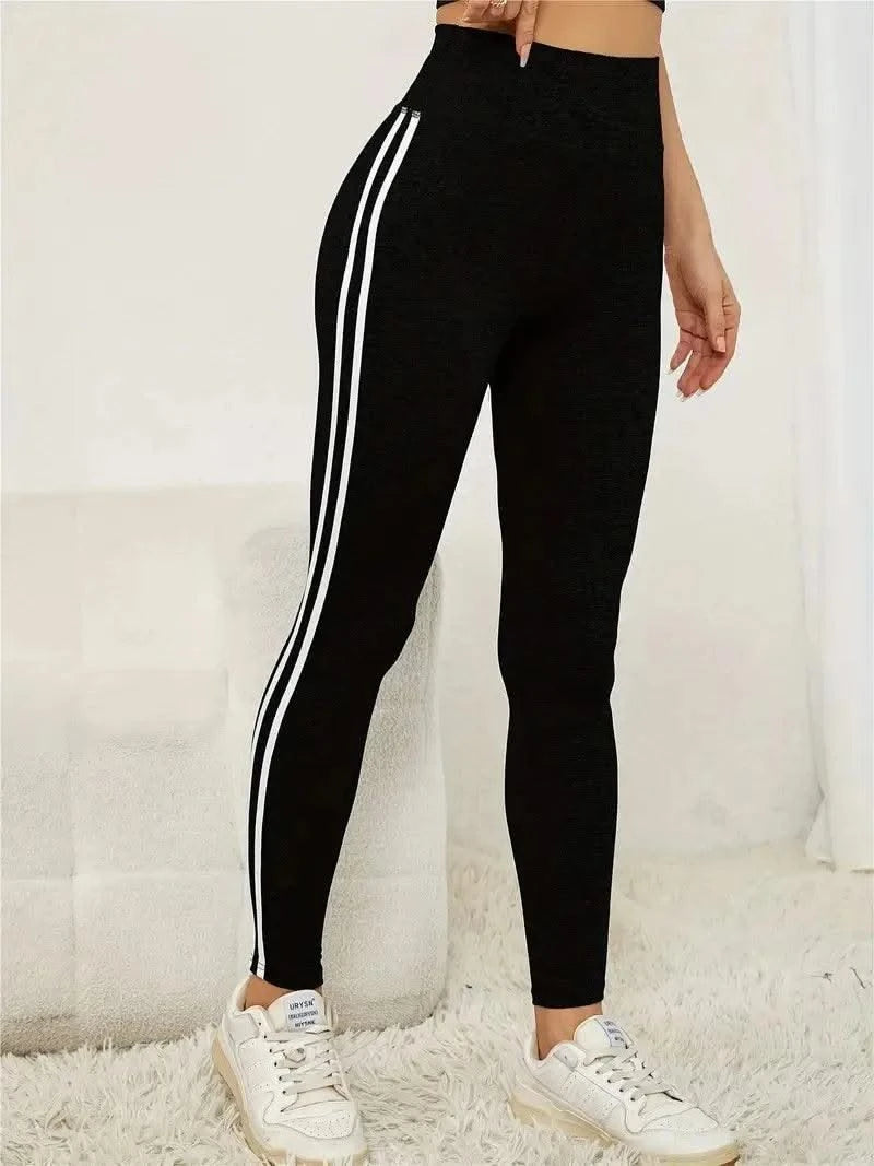 Women Side Stripe Sports Fitness Yoga Leggings Activewear