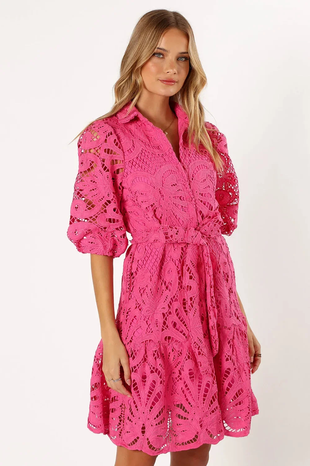 Elegant lace midi dress women 2025 summer fashion slim half sleeve party dresses vestidos