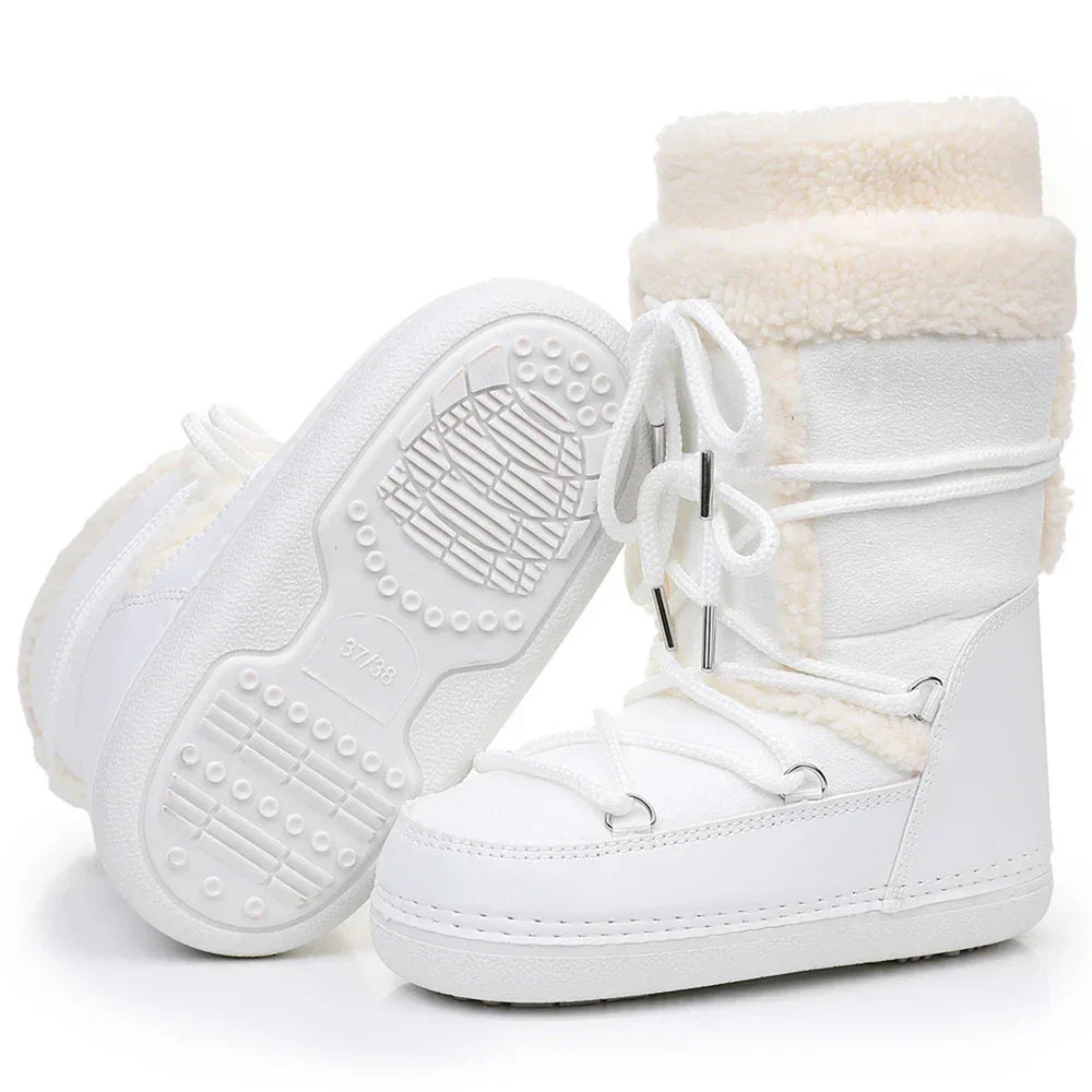 Snow Boots for Women Hairy Fuzzy Fluffy Furry Fur Boots 2025 Winter Boots for Women Waterprrof Pink Black White Fur Snow Boots