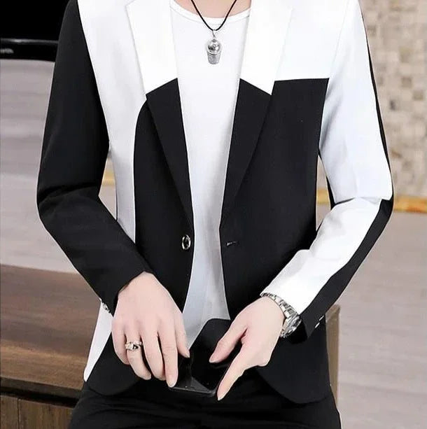 Thin Male Blazer Coat Short Cropped Men's Suit Jackets Slim Fit Single Breasted Luxury Designer High Quality Summer Casual 2024