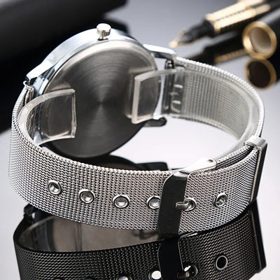 Luxury Women Watches 2025 New Stylish Silver Minimalist Business Ladies Quartz Watch Breathable Leather Steel Clock Reloj Mujer