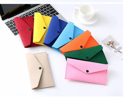 Felt Envelope Mobile Phone Bag Storage Pouch Wallet Credit Card Holder Business Change Purse Bag Thin Wallet Card Holde