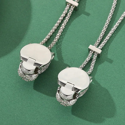 Designer Collection Fashion Luxurious Bracelet Long Necklace Men Women Lady Inlay Full Zircon Leopard Head Pendant Double Chain