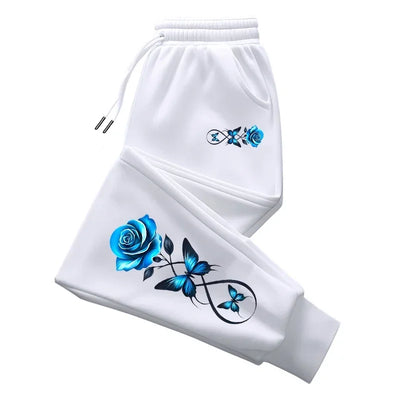 2025 New Arrival Women's Trousers Fashion Flower Print Sweatpants Home Outdoor Comdort Sporty Casual Versatile Jogging Pants - Elanique