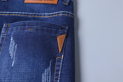Men's Jeans Straight Leg Loose Elastic Business Casual Daily Versatile Men's Denim Pants 2025 New Outer Wear Men's Jeans Can Be Worn in All Seasons