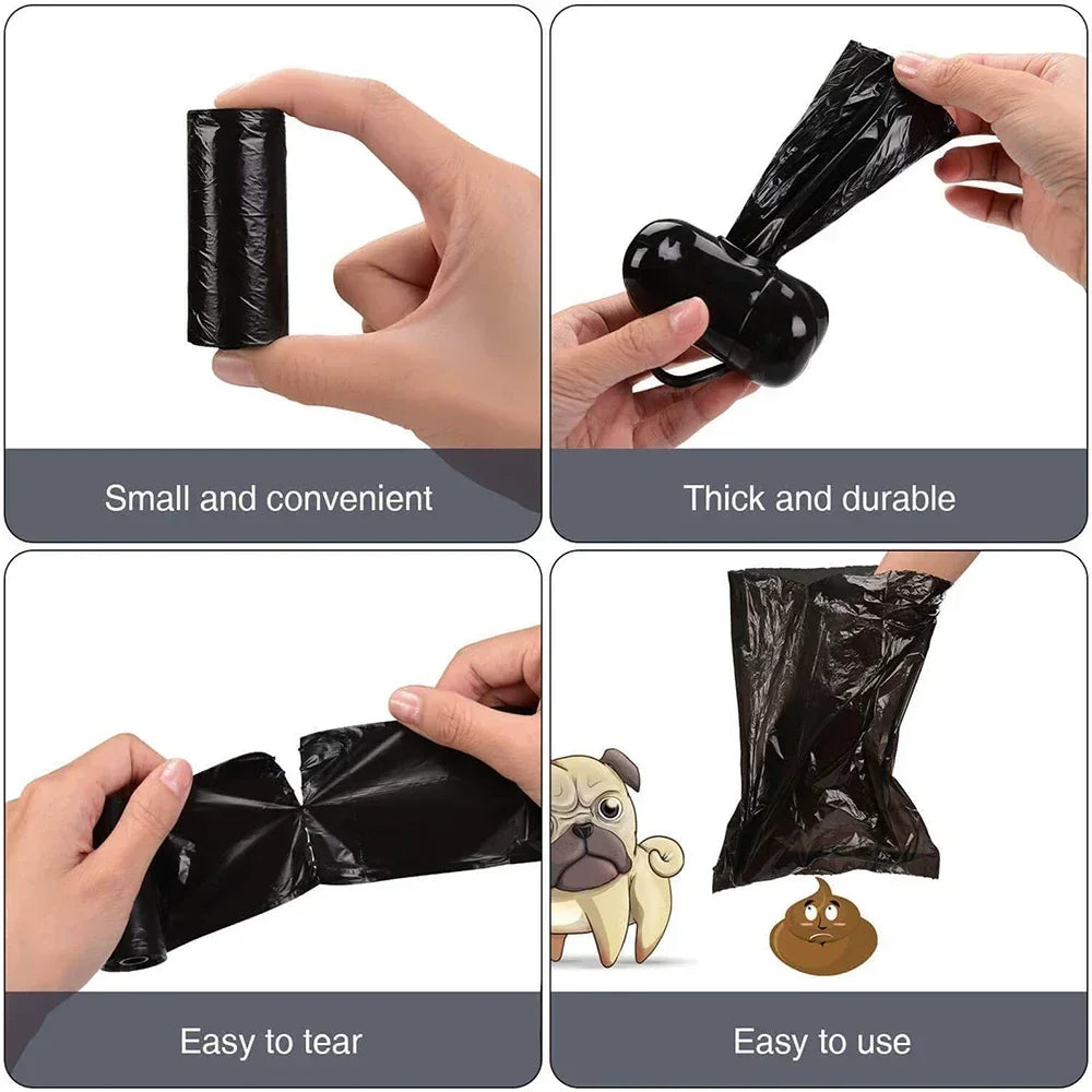 1 Roll Pet Poop Bags Disposable Dog Waste Bags Bulk Poop Bag Dispenser Bags with Paw Prints Garbage Bag - Elanique