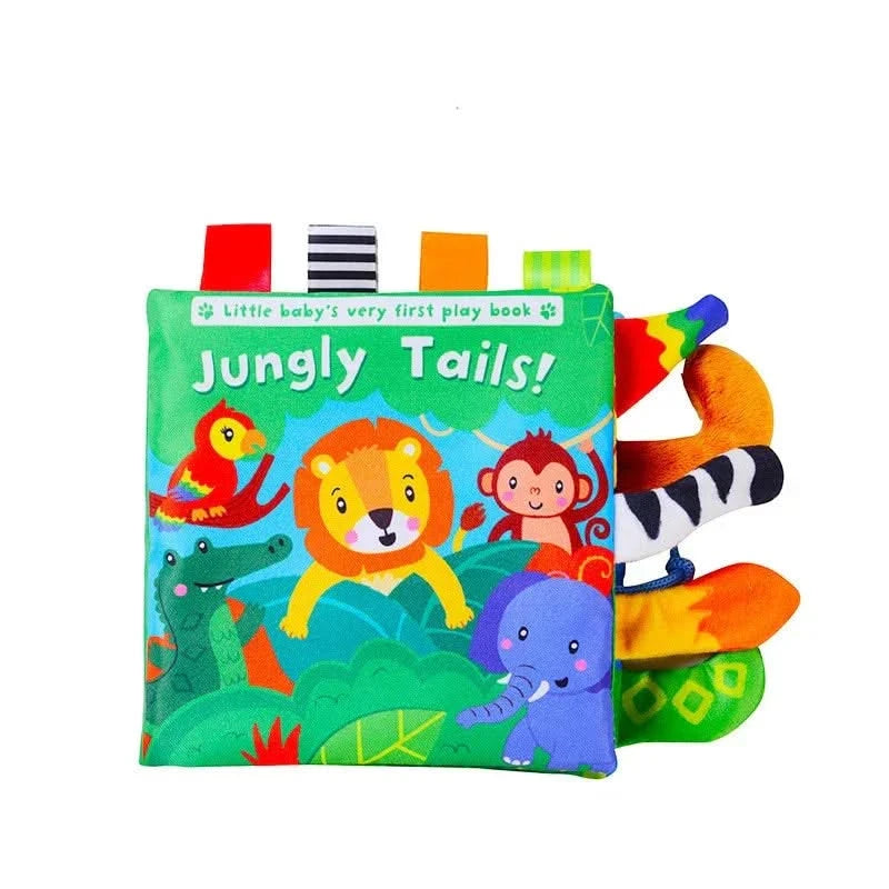 Montessori Education Baby Toys Busy Book Cartoon Animals Tail Interactive Parent-Child Fun Baby Cloth Book Baby Toys 0 6 Months