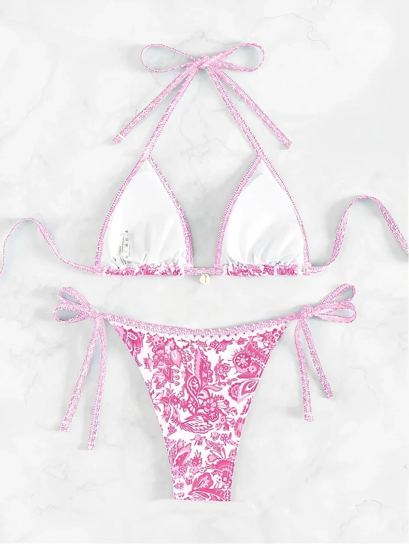 2025 Halter String Triangle Two Piece Bikini Women Swimwear Female Swimsuit Bathers Bathing Swimming Suit Beachwear Summer - Elanique