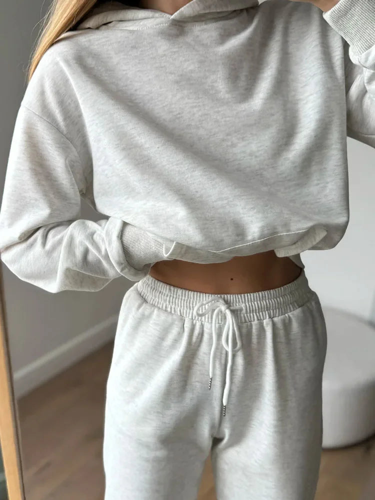 Cotton Sweatpants Sets For Women 2 Pieces Outfit Autumn Loose Hoodies And Pants Sets Sports Suits Women Tracksuits Set Ladies